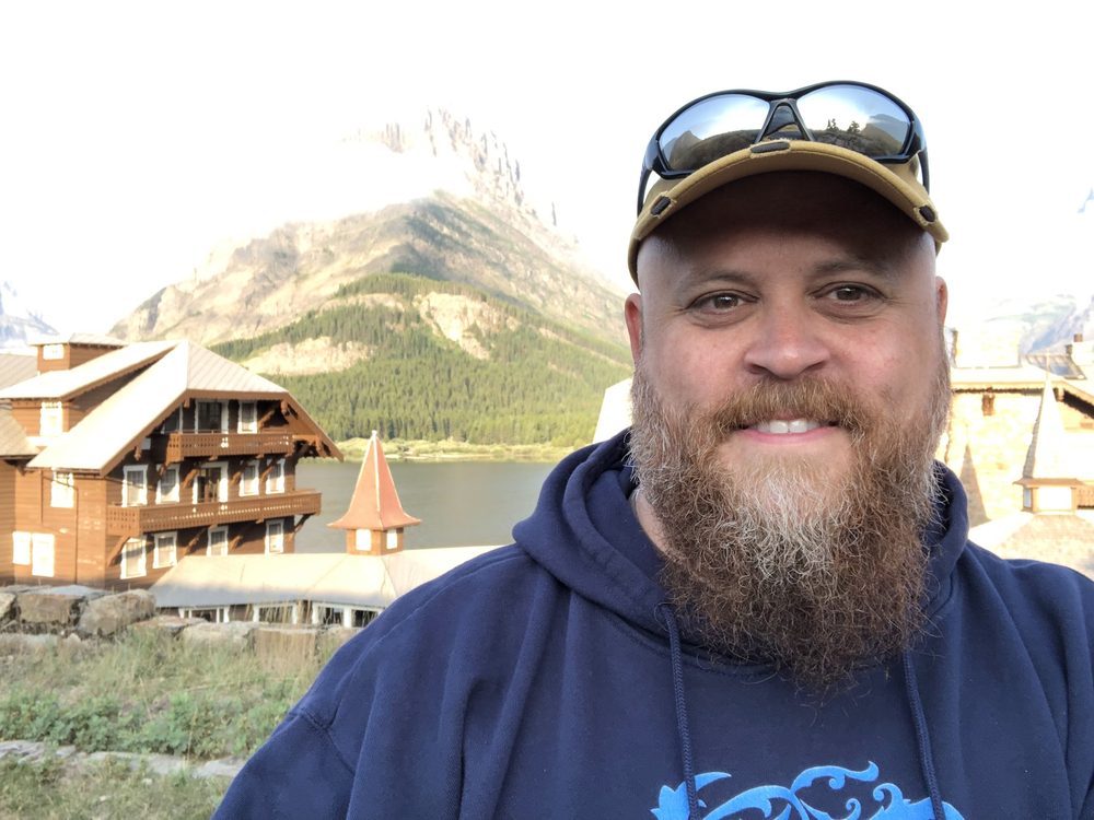 Sean outdoors in the mountains
